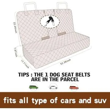 JSTHT Dog Car Seat Cover for Back Seat 100% Waterproof Car Seat Cover Protector for Dogs in Car Nonslip Scratch Proof Durable Dog Seat Cover for Cars SUV &Truck