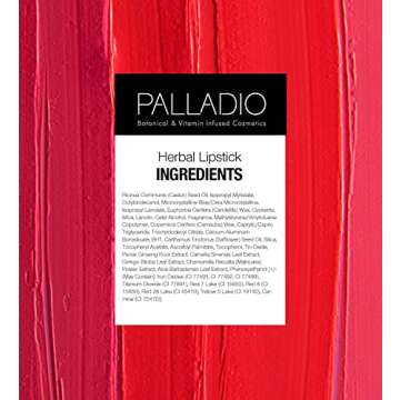 Palladio Herbal Matte Lipstick Bella Pink Full Coverage