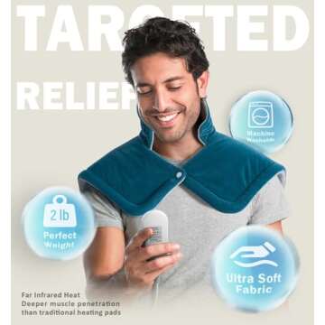 Heating Pad for Neck and Shoulder, 2lb Weighted Neck Heating Pad for Pain Relief, Valentines Day Bir...