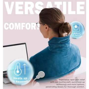 Heating Pad for Neck and Shoulder, 2lb Weighted Neck Heating Pad for Pain Relief, Valentines Day Birthday Christmas Gifts for Women Men Mom Dad, Mothers Day Gifts, 6 Heat Settings Auto-Off Home Office