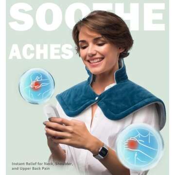 Heating Pad for Neck and Shoulder, 2lb Weighted Neck Heating Pad for Pain Relief, Valentines Day Birthday Christmas Gifts for Women Men Mom Dad, Mothers Day Gifts, 6 Heat Settings Auto-Off Home Office