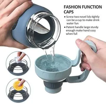 MUKOKO 56oz Glass Water Bottle with Straw, Motivational Water Bottle with Silicone Sleeves and Handle,Leakproof BPA Free Wide Mouth Water Jug for Gym,Working,Outdoor,Amber