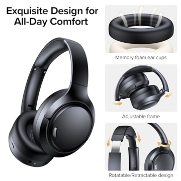 TAGRY Wireless Headphones with 120H Playtime and ANC
