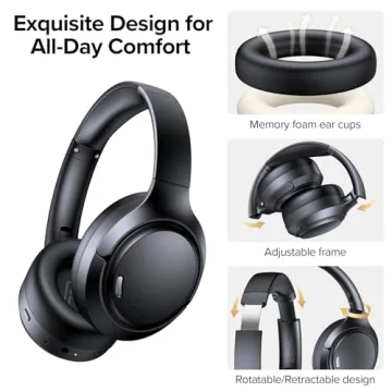 TAGRY Wireless Headphones with 120H Playtime and ANC