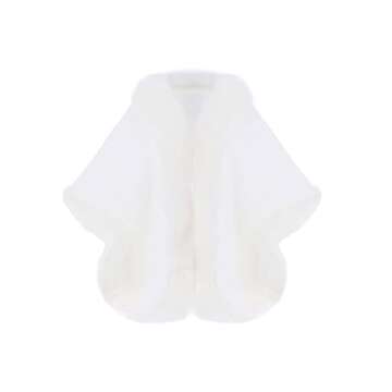 BABEYOND Faux Fur Shawl for Women with Collar Scarf Wrap Faux Fur Evening Cape for Winter Coat