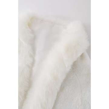 BABEYOND Faux Fur Shawl for Women with Collar Scarf Wrap Faux Fur Evening Cape for Winter Coat