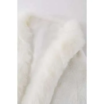 BABEYOND Faux Fur Shawl for Women with Collar Scarf Wrap Faux Fur Evening Cape for Winter Coat
