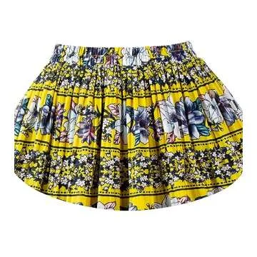 Kingfancy Women's Pleated Skirt Chiffon Elastic Waist A-Line Midi Length Skirt Boho 3XL