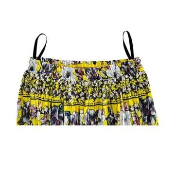 Kingfancy Women's Pleated Skirt Chiffon Elastic Waist A-Line Midi Length Skirt Boho 3XL