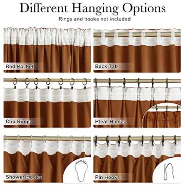 StangH Burnt Orange Velvet Curtains - Back Tab Blackout Thermal Insulated Window Drapes for Bedroom/Living Room, Holiday Home Decoration Backdrops for Kids, W52 x L84, 2 Panels