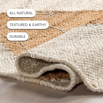 nuLOOM Pandora Diamond Jute Area Rug 5x8 Durable Eco-Friendly