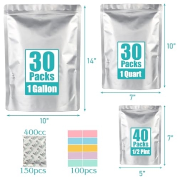 Mylar Bags for Food Storage - Durable & Resealable