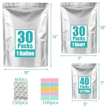 Mylar Bags for Food Storage - Durable & Resealable