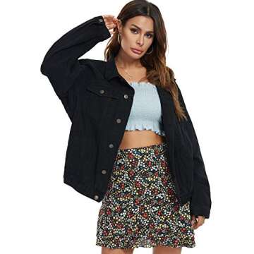 Sarwoldey Women’s Oversized Denim Jacket - Stylish & Trendy