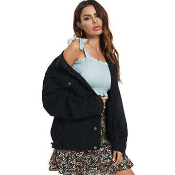 Sarwoldey Women’s Oversized Denim Jacket - Stylish & Trendy
