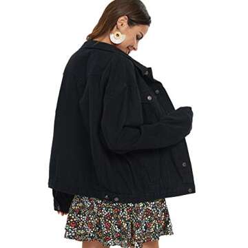 Sarwoldey Women’s Oversized Denim Jacket - Stylish & Trendy