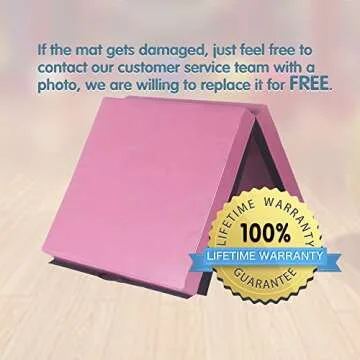 4'x10'x2" Thick Folding Panel Gymnastics Tumbling Mat Gym Fitness Exercise, Pink…