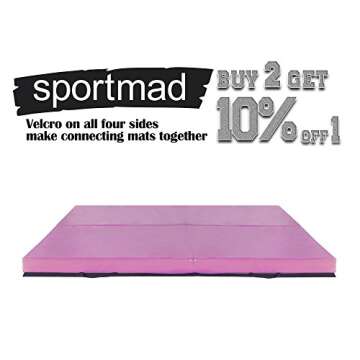 4'x10'x2" Thick Folding Panel Gymnastics Tumbling Mat Gym Fitness Exercise, Pink…