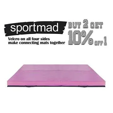 4'x10'x2" Thick Folding Panel Gymnastics Tumbling Mat Gym Fitness Exercise, Pink…