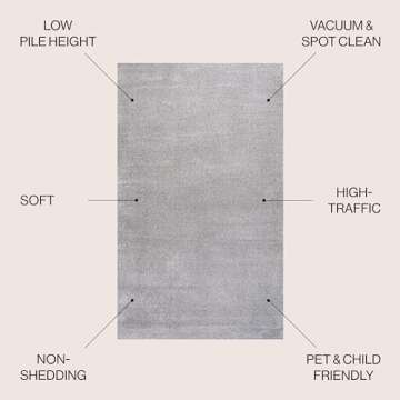 JONATHAN Y SEU100K-8 Haze Solid Low-Pile Indoor Area-Rug Casual Contemporary Solid Traditional Easy-...