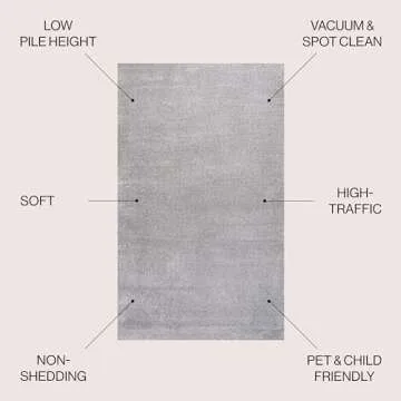JONATHAN Y SEU100K-8 Haze Solid Low-Pile Indoor Area-Rug Casual Contemporary Solid Traditional Easy-...