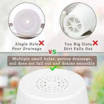 Monoture 18Pack 6in Plant Pots with Drainage Holes and Tray,Flower Pots for Indoor Plants Home Decor,Large Planters for Outdoor Plants-Monstera、Aloe、Cactus,Plastic Nursery Pots for Planting MixedColor