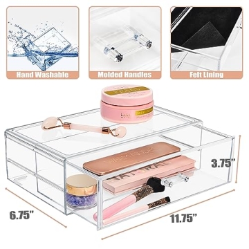Clear Makeup Organizer for Vanity - Sorbus Acrylic Drawers