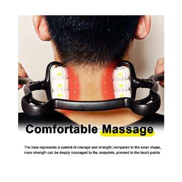 CANDY RISE Neck Massager,6 Balls Massage Roller,Handheld Massager and Relaxer,for Neck, Back, Shoulder, Waist, and Legs