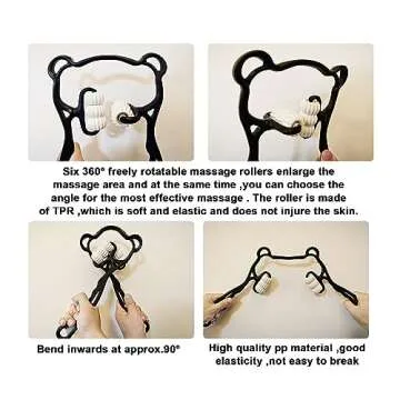 CANDY RISE Neck Massager,6 Balls Massage Roller,Handheld Massager and Relaxer,for Neck, Back, Shoulder, Waist, and Legs