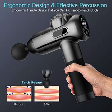 Massage Gun Deep Tissue, Upgrade Percussion Massager Gun for Athletes Handheld Muscle Massage Gun (Black)