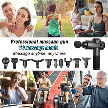 Massage Gun Deep Tissue, Upgrade Percussion Massager Gun for Athletes Handheld Muscle Massage Gun (Black)