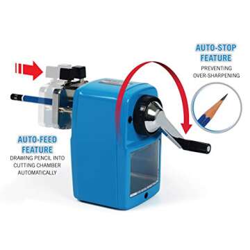 CARL Angel-5 Pencil Sharpener - Efficient & Quiet for Classrooms