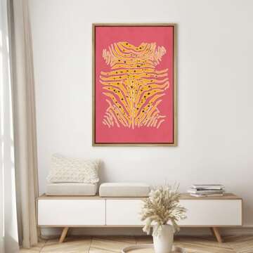 SIGNWIN Framed Canvas Print Wall Art Preppy Room Decor African Cheetah Cat Cartoon Rug Pattern Natur...