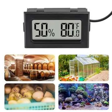 10Pcs Mini Digital Thermometer Hygrometer Gauge Indoor with Probe Sensor LCD Display Meter Temperature Humidity Fahrenheit or Celsius Meter for Incubator Plant Tank Garden -℉
