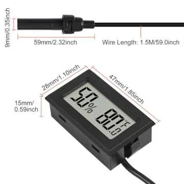 10Pcs Mini Digital Thermometer Hygrometer Gauge Indoor with Probe Sensor LCD Display Meter Temperature Humidity Fahrenheit or Celsius Meter for Incubator Plant Tank Garden -℉