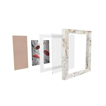 Finefrarm 11x11 Picture Frame, Display Pictures 8x8 with Mat or 11x11 without Mat Rustic Style Square Photo Frames for Wall Mounting