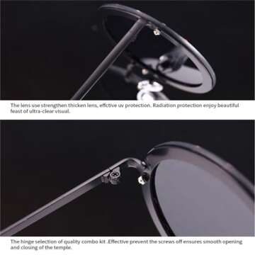 HPIRME Vintage Round Sunglasses for Men and Women - UV400