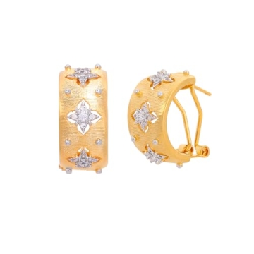 Formery Vintage Gold Plated Earrings Dainty Star Crystal Stud Earring Adjustable Hoop Earrings Anniv...