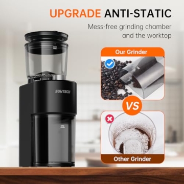 SOWTECH Anti-static Conical Burr Coffee Grinder 38 Settings