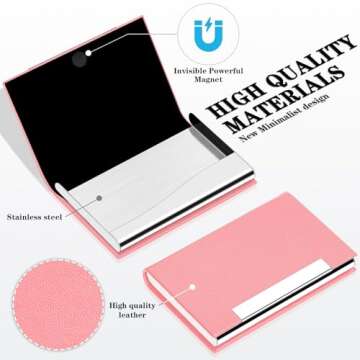 Padike Business Card Holder - Elegant PU Leather & Stainless Steel Wallet