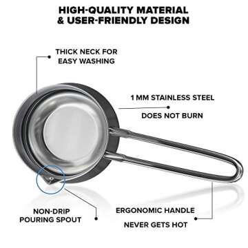 Turkish Coffee Pot - Warmer milk - Greek Arabic Cezve Ibrik Briki Coffee Pot - Stainless Steel 15 oz Espresso Coffee Decanter - Coffee Maker