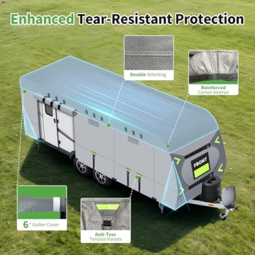 Durable 8 Layers RV Cover for 24-27ft Trailers
