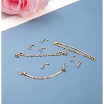 Masedy Stainless Steel Nose Ring Set - Stylish & Hypoallergenic Jewelry