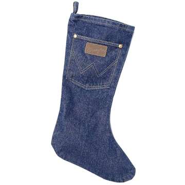 Wrangler Denim Christmas Stocking - Perfect for Holiday Cheer