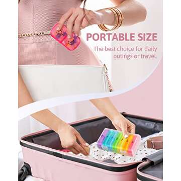 Weekly Pill Organizer 2 Times a Day with Same-Side Large Opening for Easy Filling & Retrieving, Color Tracking 7 Day AM PM Pill Box with Large BPA Free Pill Case for Vitamins, Fish Oils (Clear)