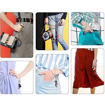 AnnabelZ Keychain Bracelet Wristlet Bangle Silicone Key Holder Round Keyring Tassel Key Ring Chain for Women Girls (CH Pink Bling)