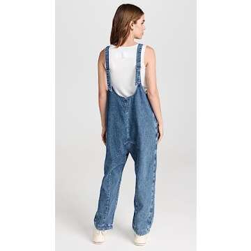 Free People Women's High Roller Jumpsuit, Sapphire Blue