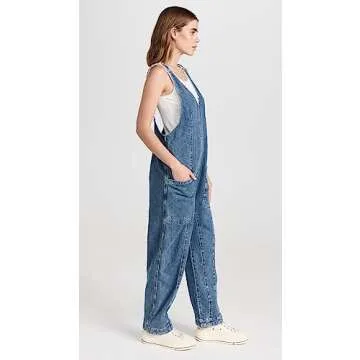 Free People Women's High Roller Jumpsuit in Sapphire Blue