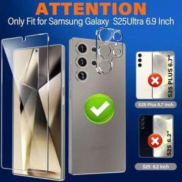 firtstnow 3 Pack Glass Screen Protector for Samsung Galaxy S25 Ultra [6.9 inch] + 3 Pack Camera Lens...