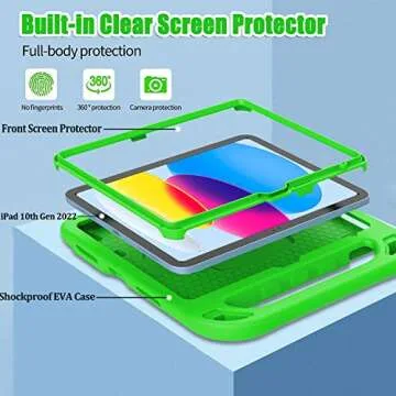 BMOUO Kids iPad Case 11th Gen 2025 & 10th Gen 2022 Green